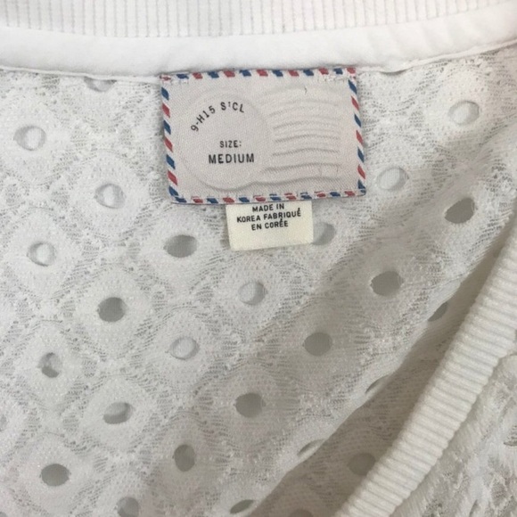 Anthropologie Postage Stamp White Eyelet Shirt - Picture 4 of 4